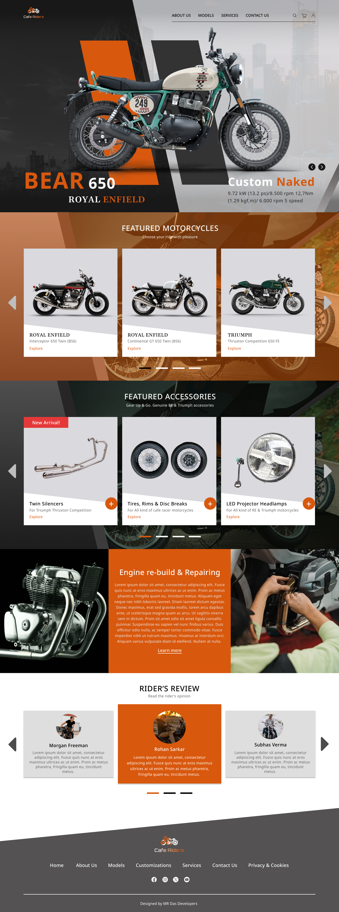 SpeedRider Superbike Showroom Web Development